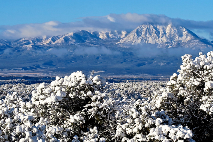 Snow capped San Juan Mountains from Kernan Creek Ranch